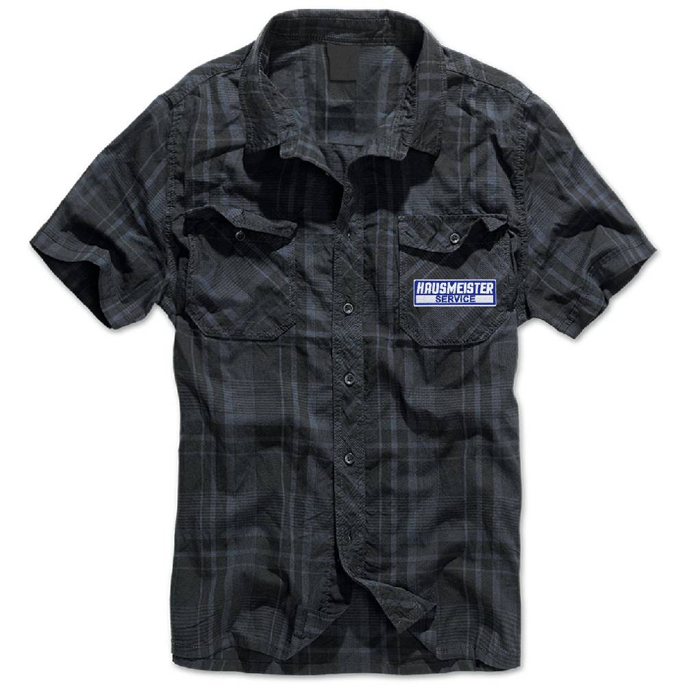 Spass Kostet Hemd Kurzarm Karo kariert HAUSMEISTER Service