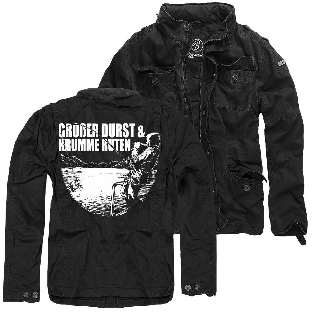 Spass Kostet Herren Army Vintage Jacke Sommer Herbst Angler Großer Durst und krumme Ruten