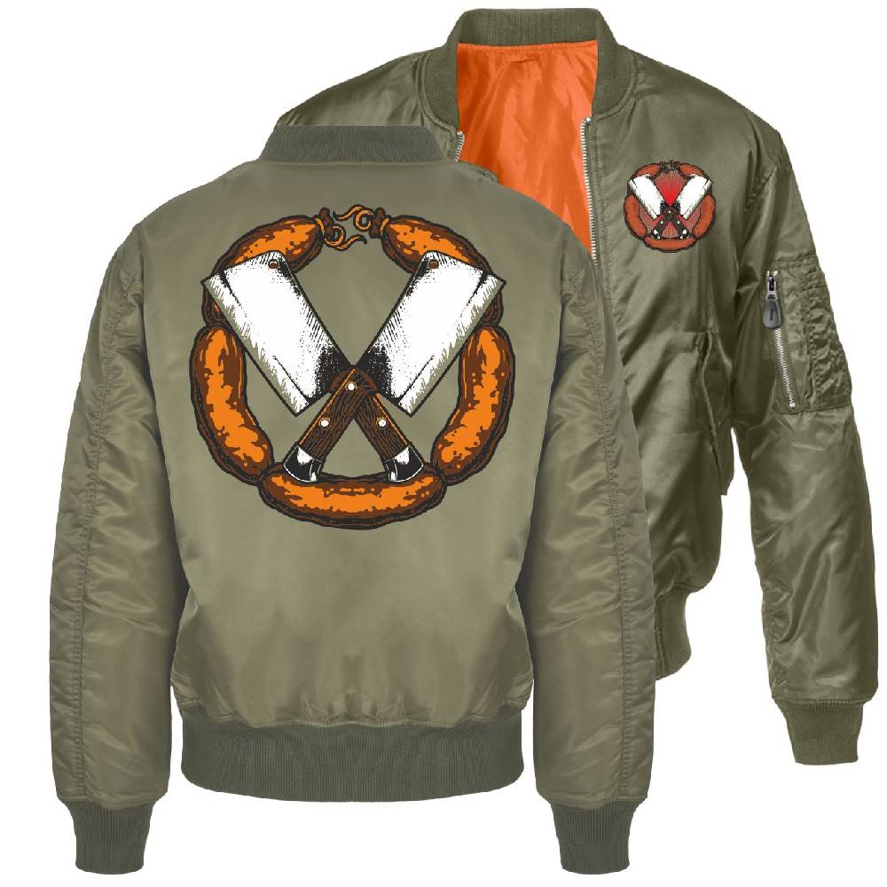 Spass Kostet Herren Bomberjacke Hausschlachtung Fleischer Metzger