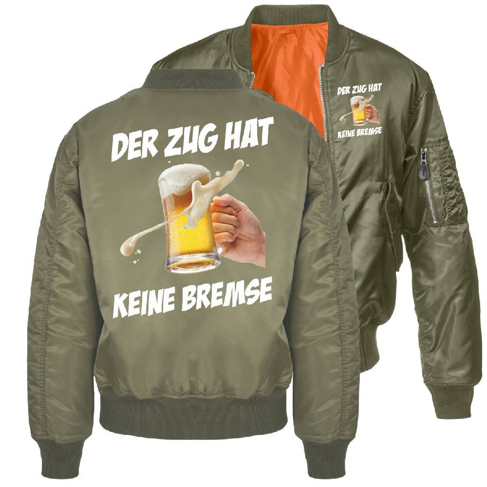 Spass Kostet Herren Bomberjacke Pilotenjacke Der Zug hat keine Bremse Größe S bis 7XL