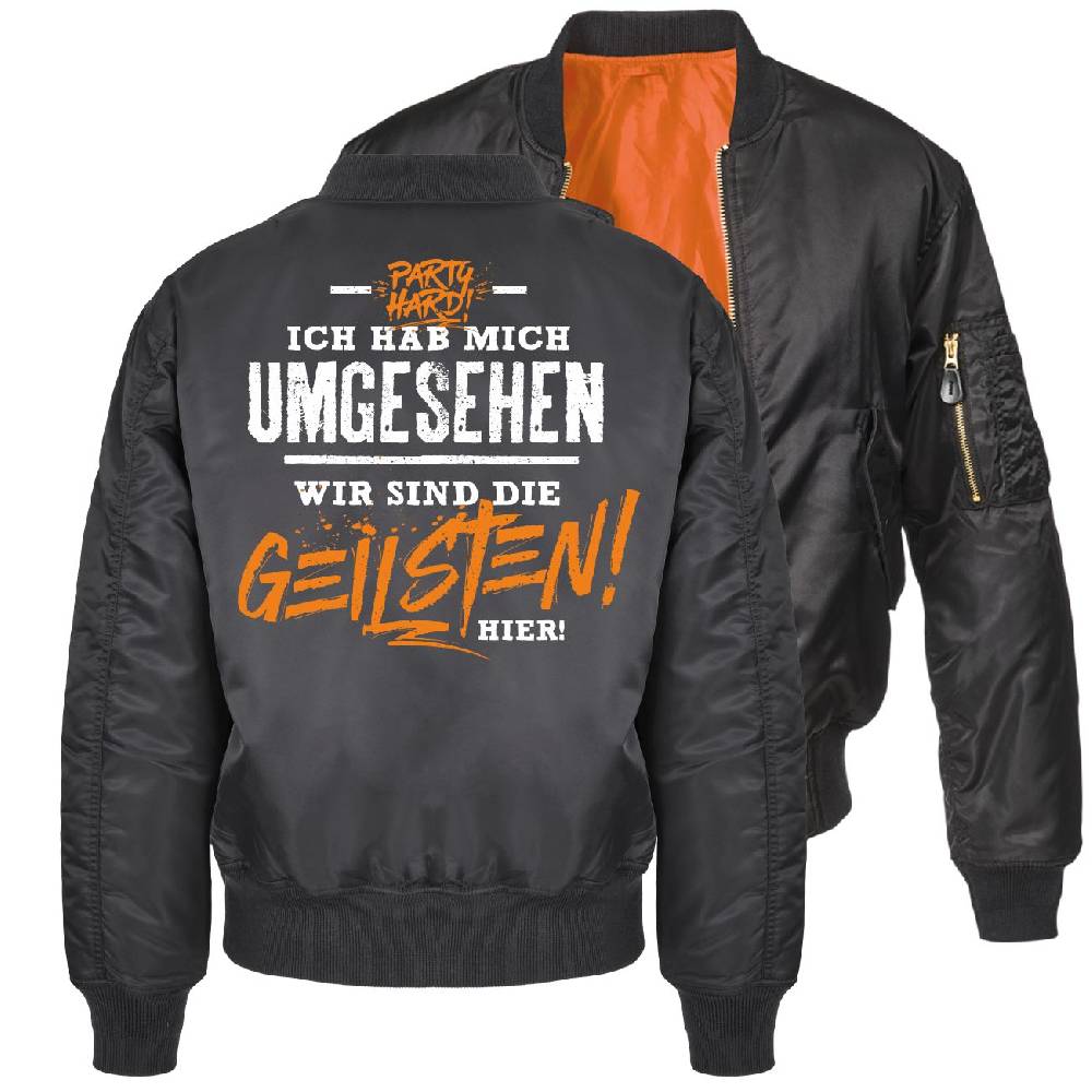 Spass Kostet Herren Bomberjacke Pilotenjacke Wir sind die GEILSTEN hier Größe S bis 7XL