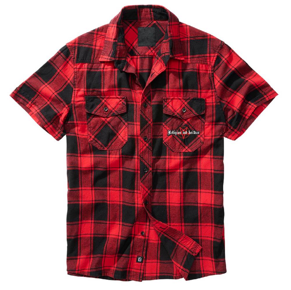 Spass Kostet Herren Karo Kurzarm Hemd Religion ist heilbar Grösse M bis 7XL
