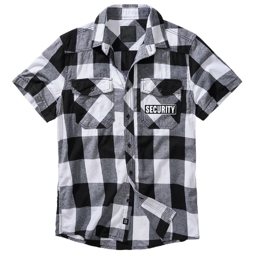 Spass Kostet Herren Karo Kurzarm Hemd SECURITY Grösse M bis 7XL