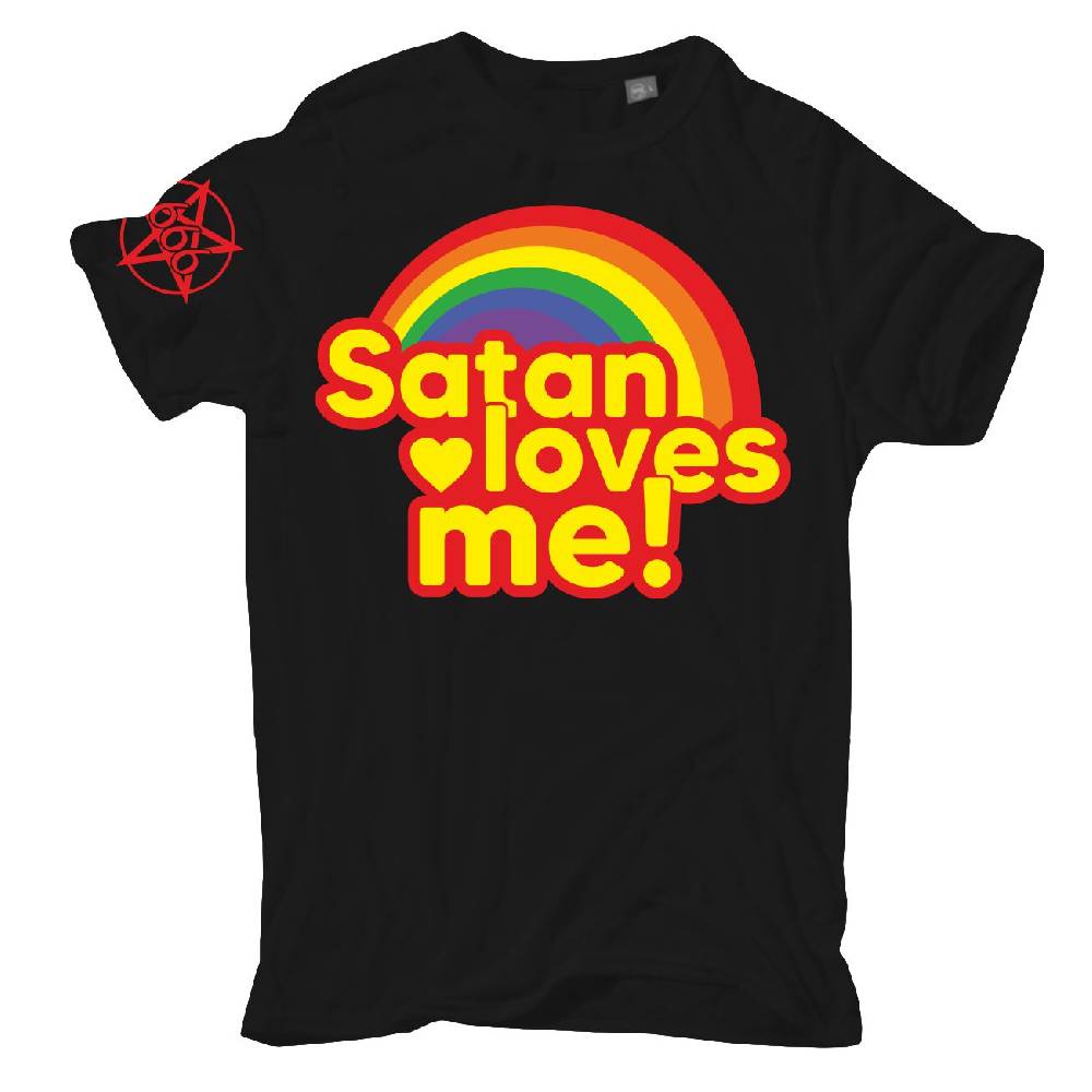 Spass Kostet Herren TShirt 666 Satan loves me mit Pentagramm Ärmeldruck S bis XXL
