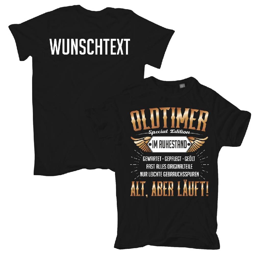 Spass Kostet Herren TShirt Oldtimer Geburtstag mit WUNSCHTEXT oder Name auf den Rücken M bis XXL