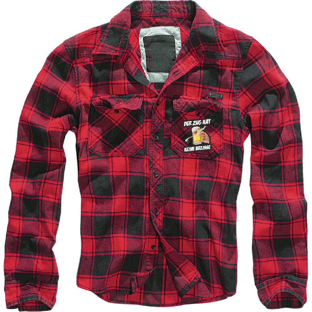 Spass Kostet Holzfällerhemd kariert Hemd mit Aufnäher Der Zug hat keine Bremse