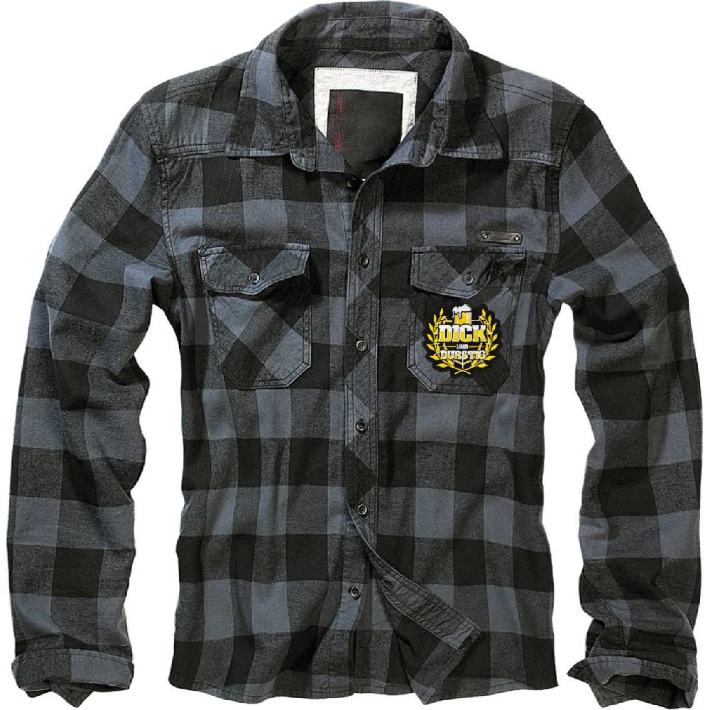 Spass Kostet Holzfällerhemd kariert Hemd mit Aufnäher Dick und Durstig