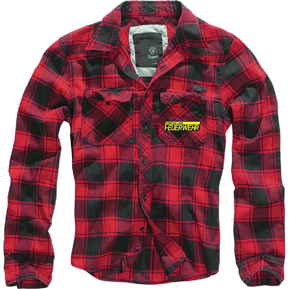 Spass Kostet Holzfällerhemd kariert Hemd mit Aufnäher Freiwillige Feuerwehr