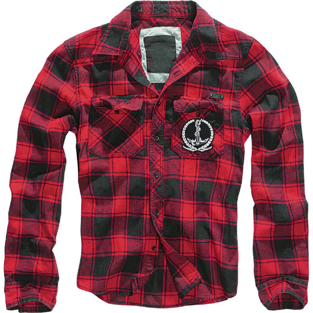 Spass Kostet Holzfällerhemd kariert Hemd mit Aufnäher Hafen und Anker