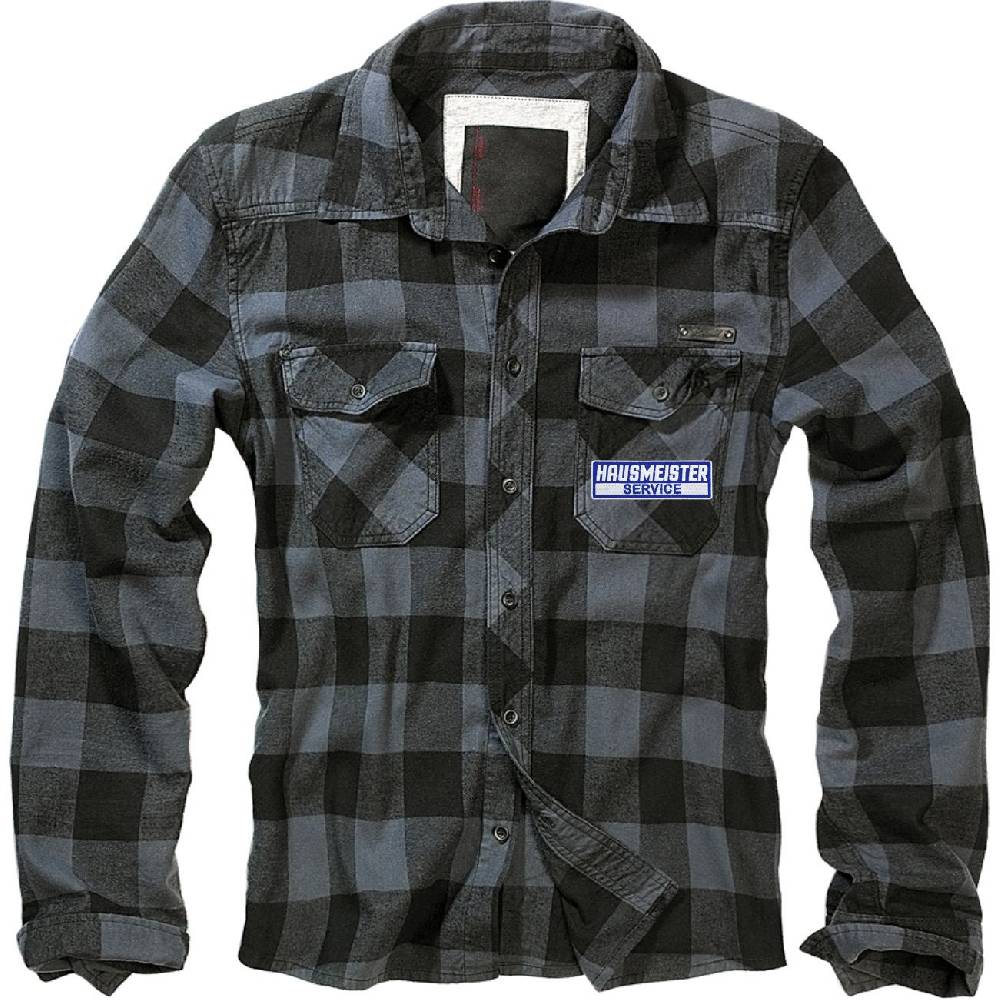 Spass Kostet Holzfällerhemd kariert Hemd mit Aufnäher HAUSMEISTER Service