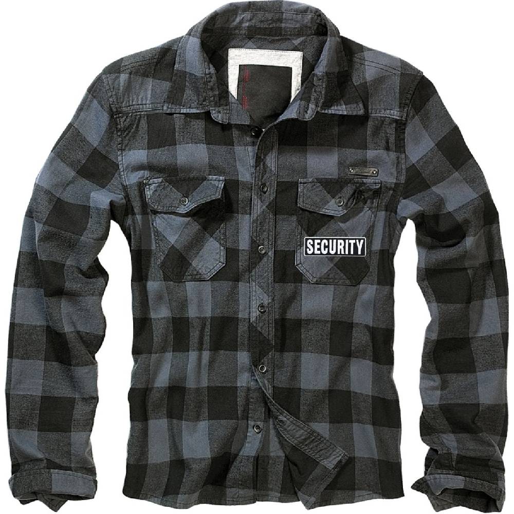 Spass Kostet Holzfällerhemd kariert Hemd mit Aufnäher SECURITY