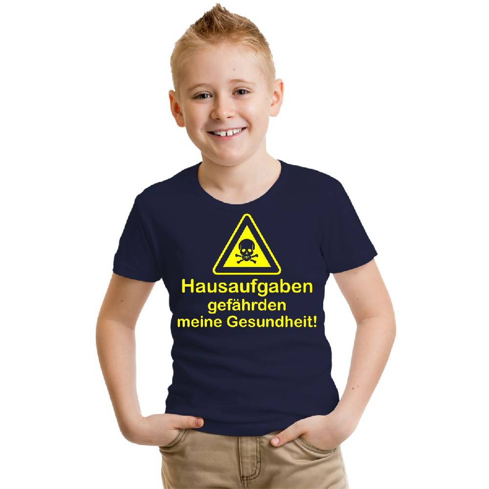 Spass Kostet Jungen Mädchen TShirt Schule Keine Hausaufgaben NEONGELB