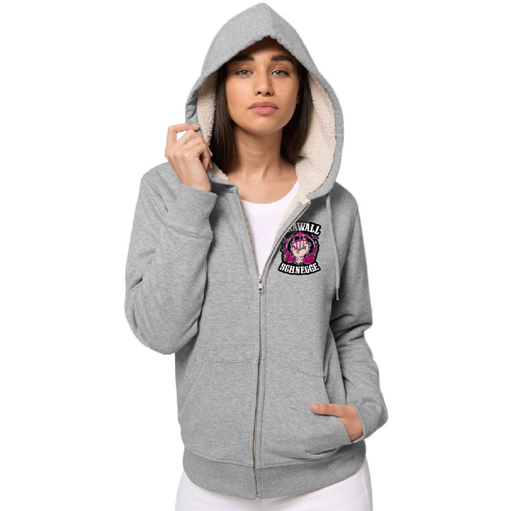 Spass Kostet Kapuzensweatjacke mit Innenfutter und Aufnäher Krawallschnegge