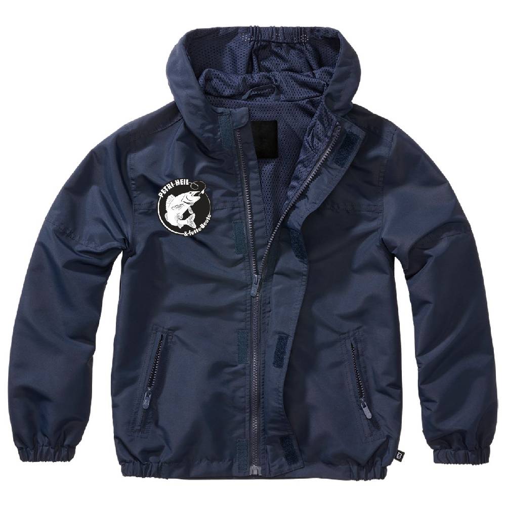 Spass Kostet Kinder Sommer Regenjacke Windbreaker Angler Petri Heil und fette Beute Größe 122 cm bis 176 cm
