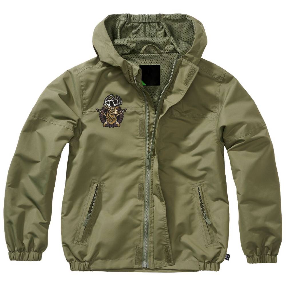 Spass Kostet Kinder Sommer Regenjacke Windbreaker Jäger Hirsch Geweih Größe 122 cm bis 176 cm