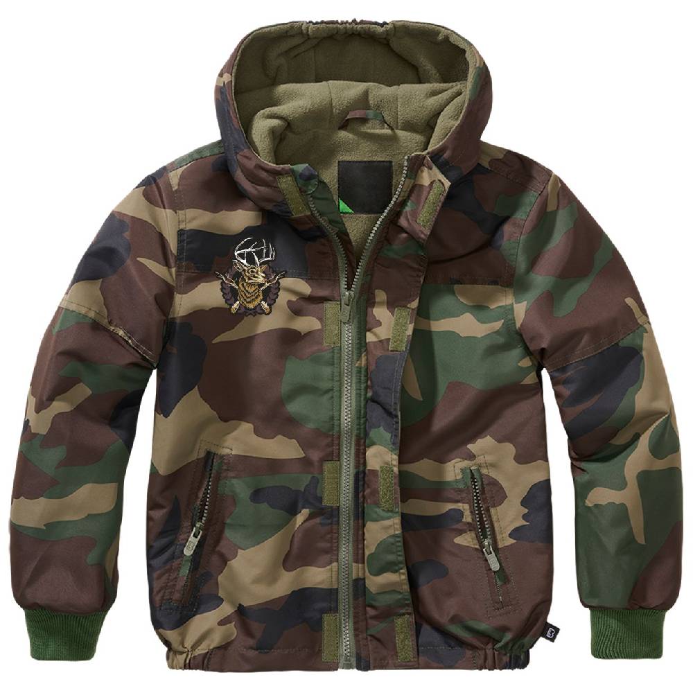 Spass Kostet Kinder Windbreaker mit Innenfutter Jäger Hirsch Geweih Größe 122 cm bis 176 cm