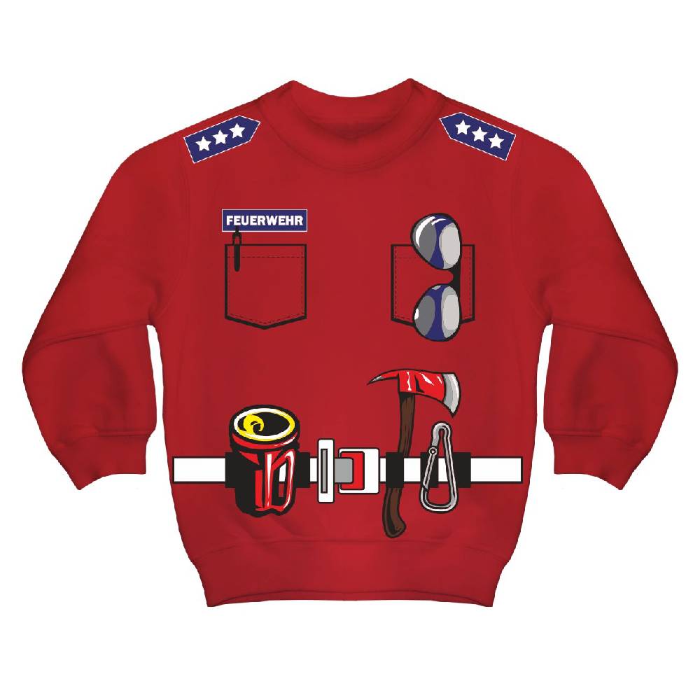 Spass Kostet Kinderpullover Uniform FEUERWEHRMANN Feuerwehr Druck