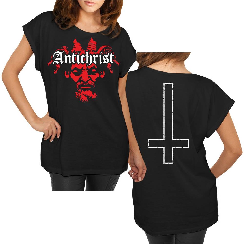 Spass Kostet Longshirt Damen weit geschnitten Antichrist mit Rückendruck