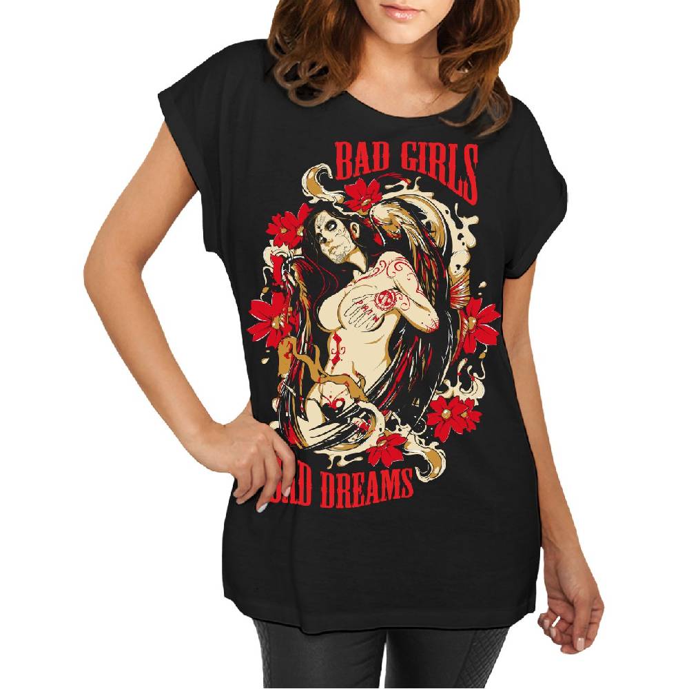 Spass Kostet Longshirt Damen weit geschnitten Bad Girls Bad Dreams