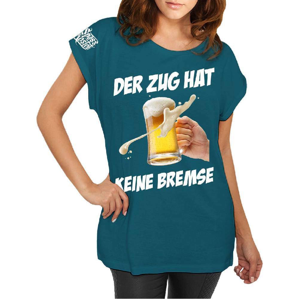 Spass Kostet Longshirt Damen weit geschnitten Bier Sprüche Der Zug hat keine Bremse