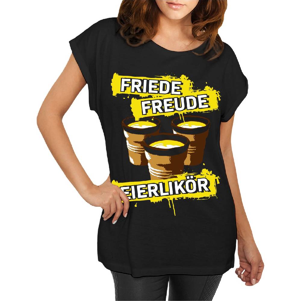 Spass Kostet Longshirt Damen weit geschnitten Eierlikör
