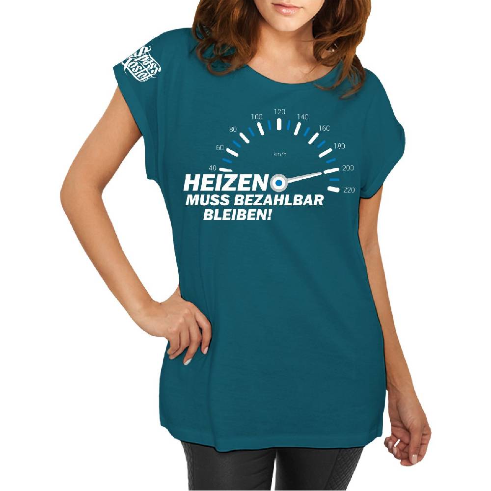 Spass Kostet Longshirt Damen weit geschnitten Heizen muss bezahlbar bleiben