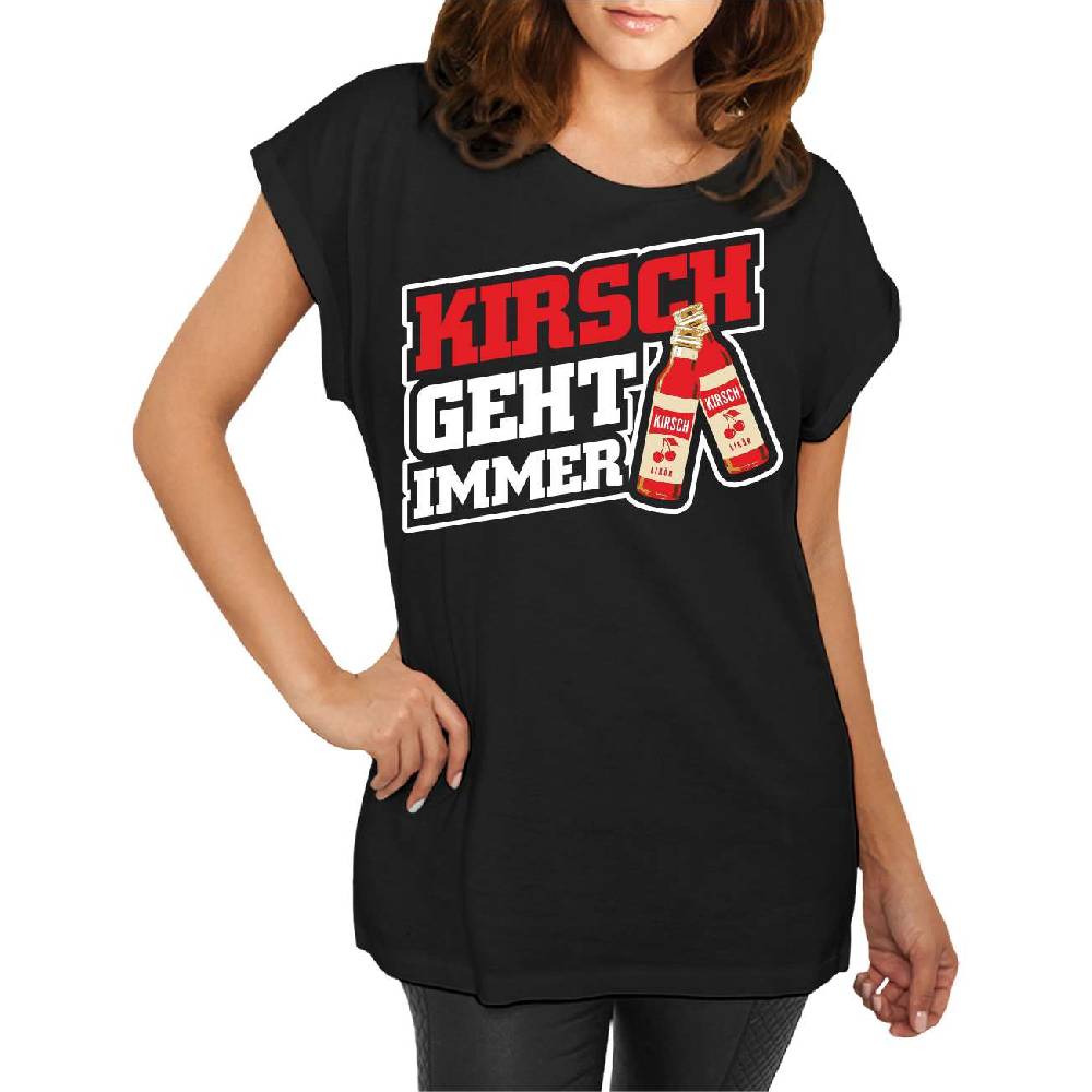 Spass Kostet Longshirt Damen weit geschnitten Kirsch geht immer