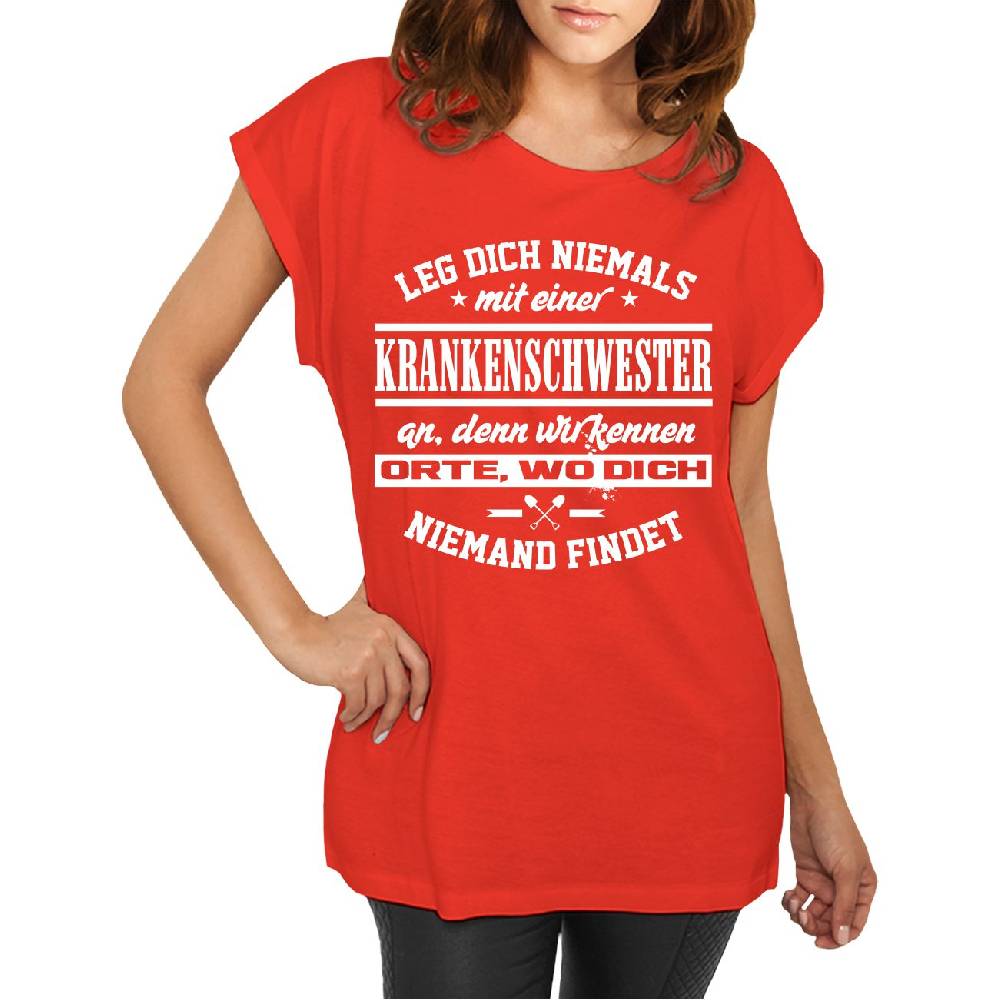 Spass Kostet Longshirt Damen weit geschnitten Leg dich niemals mit einer KRANKENSCHWESTER an