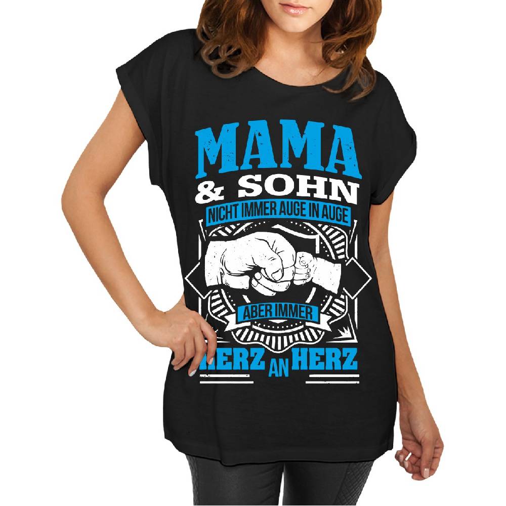 Spass Kostet Longshirt Damen weit geschnitten Mama & Sohn