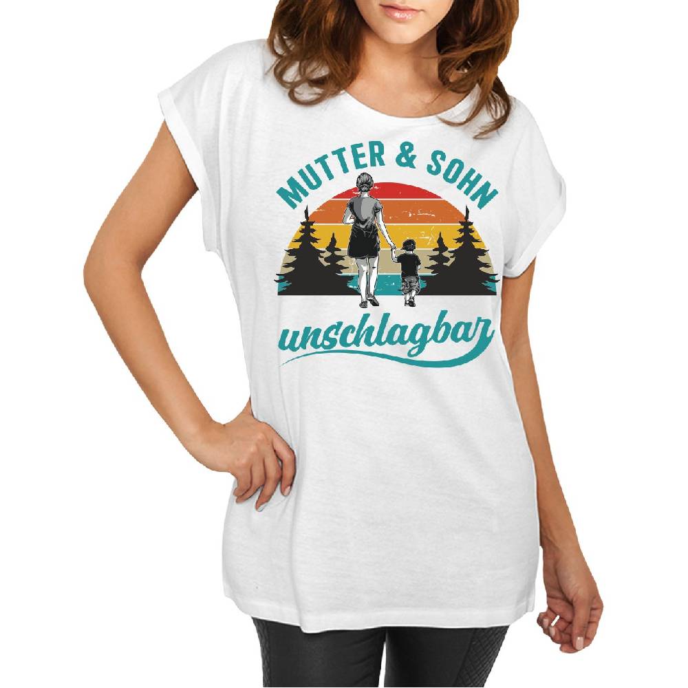 Spass Kostet Longshirt Damen weit geschnitten Mutter und Sohn unschlagbar
