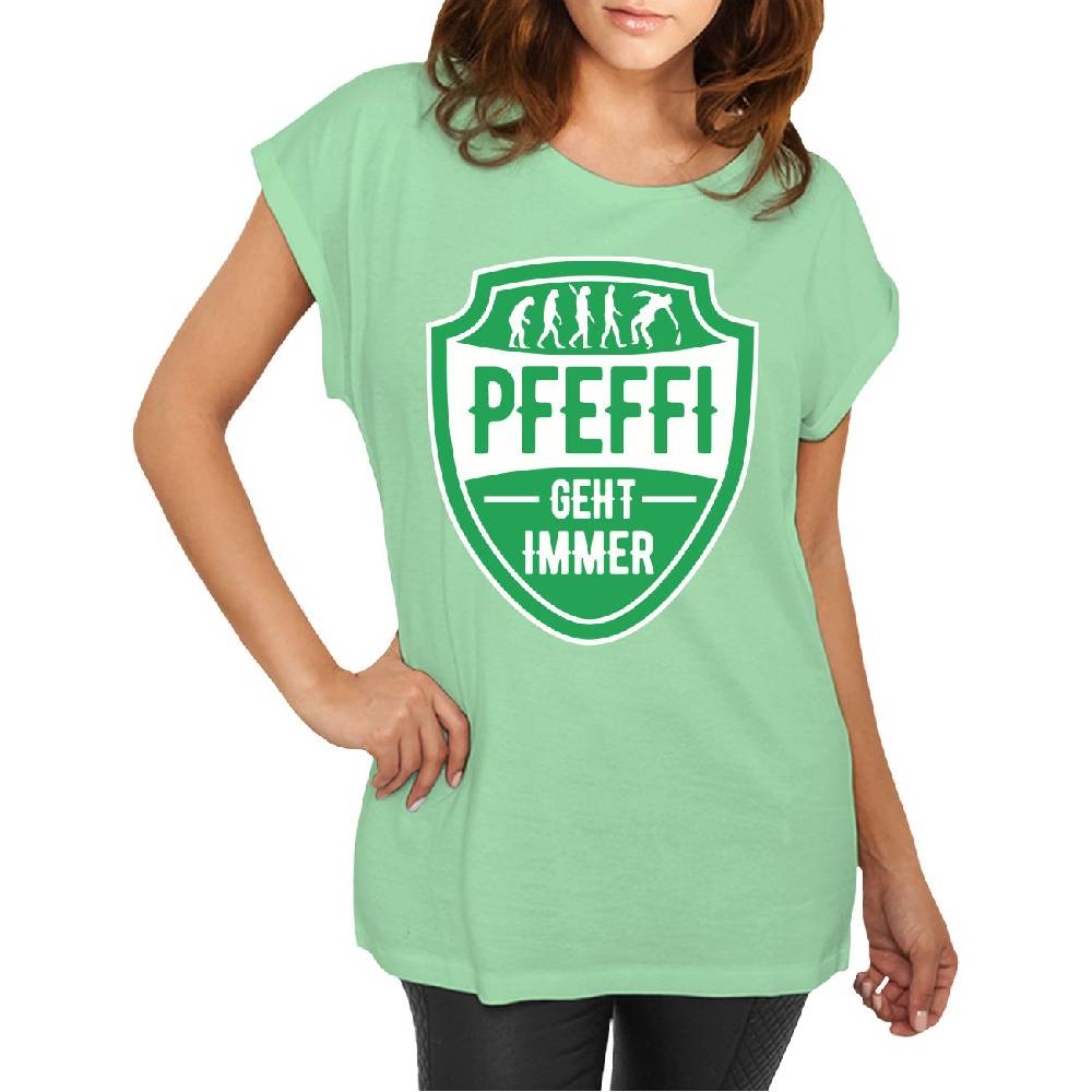 Spass Kostet Longshirt Damen weit geschnitten Pfefferminz geht immer