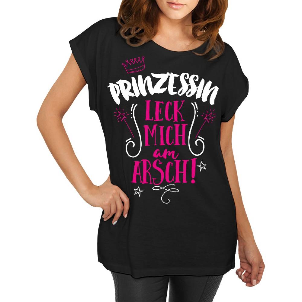 Spass Kostet Longshirt Damen weit geschnitten Prinzessin LECK MICH AM ARSCH