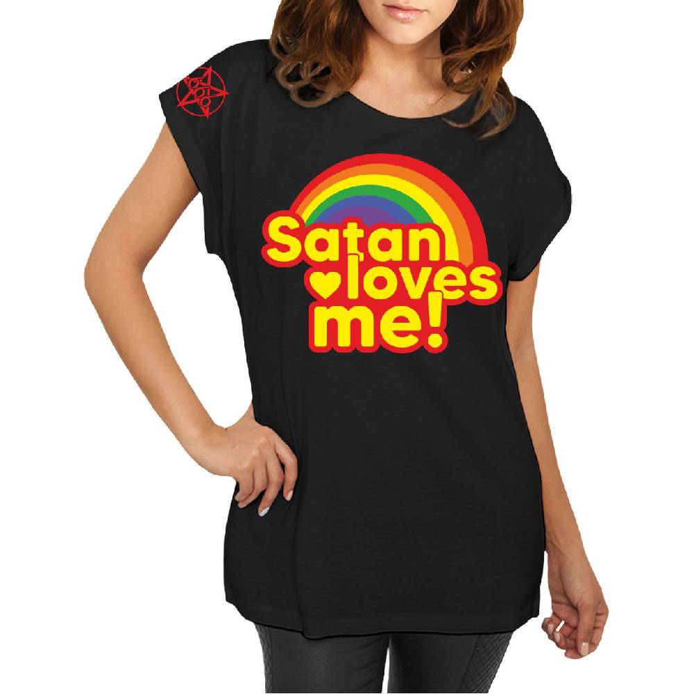 Spass Kostet Longshirt Damen weit geschnitten Satan loves me