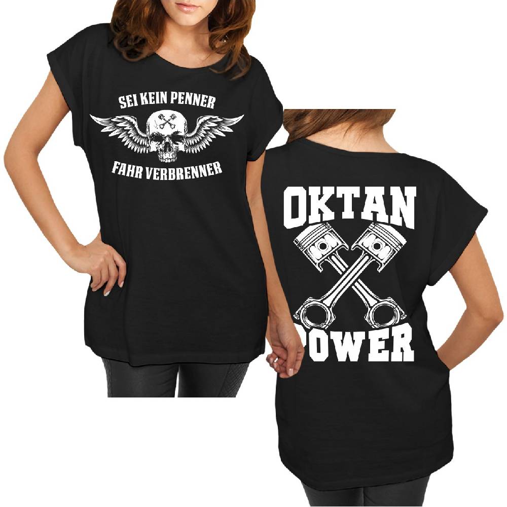 Spass Kostet Longshirt Damen weit geschnitten Sei kein Penner fahr Verbrenner