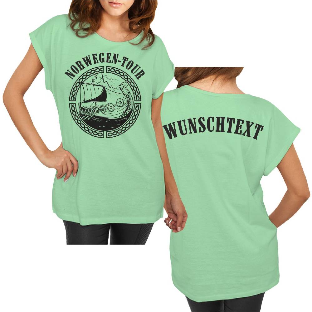 Spass Kostet Longshirt Damen weit geschnitten WUNSCHTEXT Norwegen Tour 2024