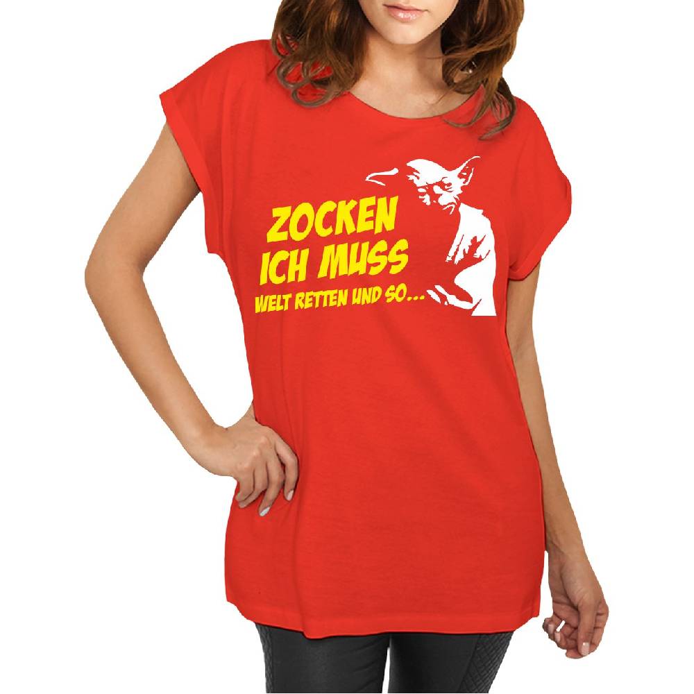 Spass Kostet Longshirt Damen weit geschnitten Zocken ich muss Welt retten und so