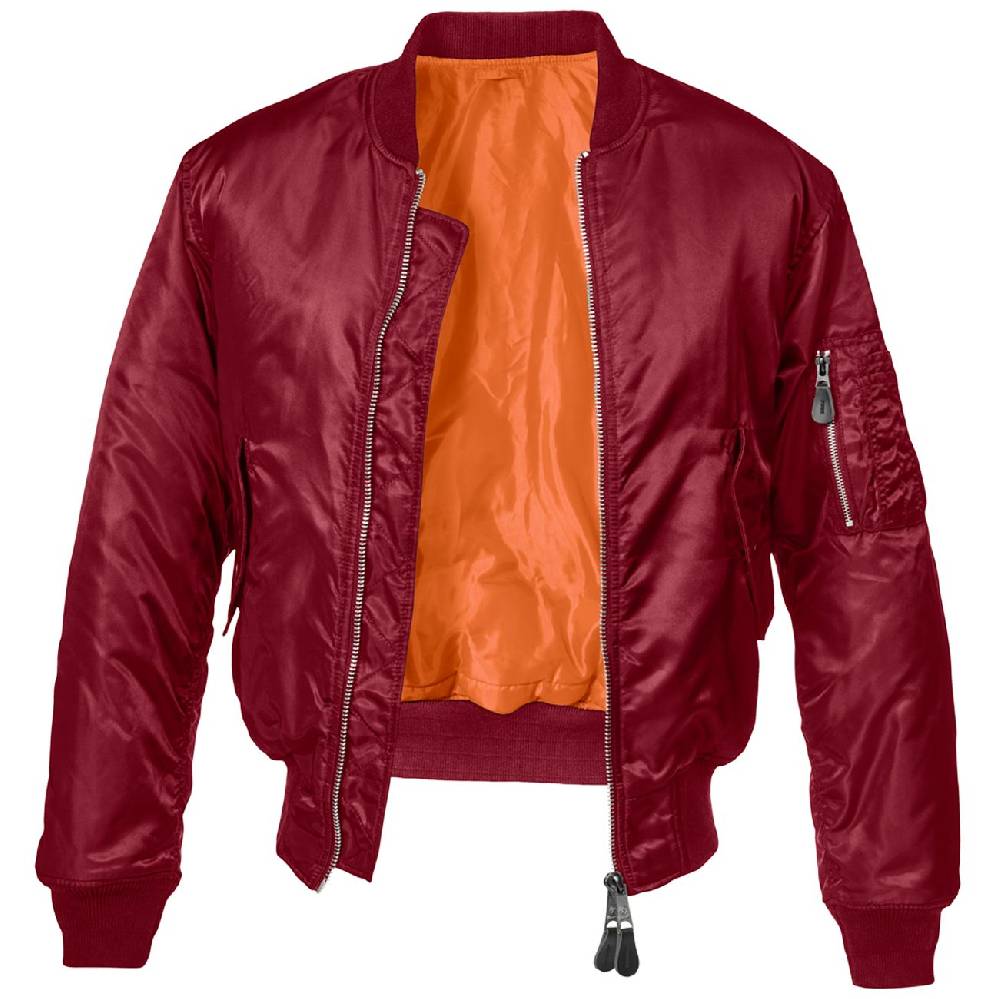 Spass Kostet MA1 Bomber jacket weinrot UNBEDRUCKT burgundy mit vielen Taschen Markenqualität