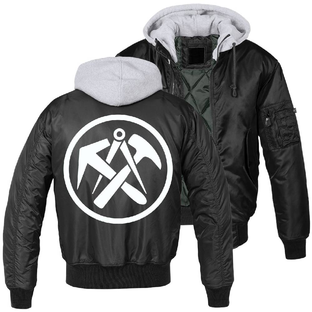Spass Kostet MA1 Bomberjacke mit Kapuze gefüttert Winter Version DACHDECKER Größe S bis 3XL