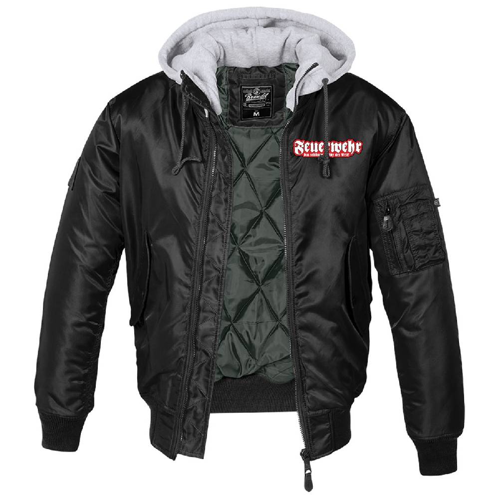 Spass Kostet MA1 Bomberjacke mit Kapuze gefüttert Winter Version FEUERWEHR