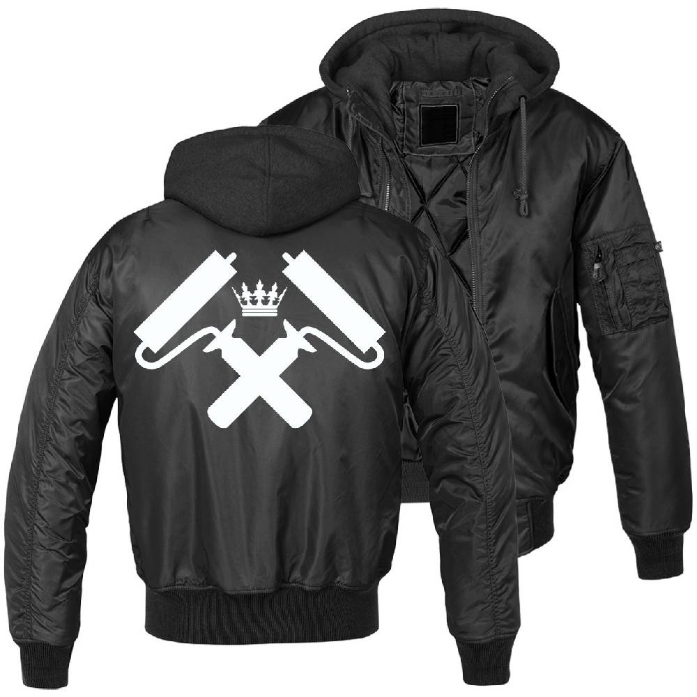 Spass Kostet MA1 Bomberjacke mit Kapuze gefüttert Winter Version MALER Größe S bis 3XL