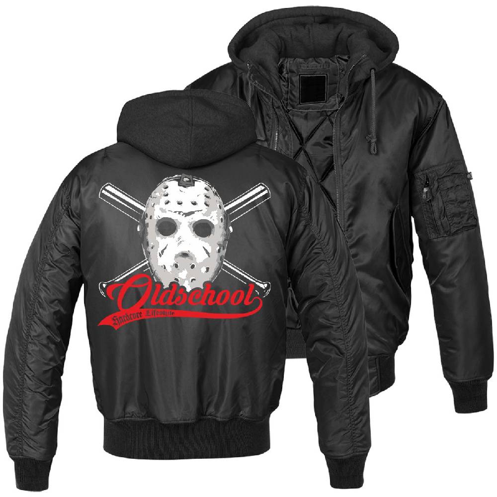 Spass Kostet MA1 Bomberjacke mit Kapuze gefüttert Winter Version Oldschool Hardcore Lifestyle Größe S bis 7XL