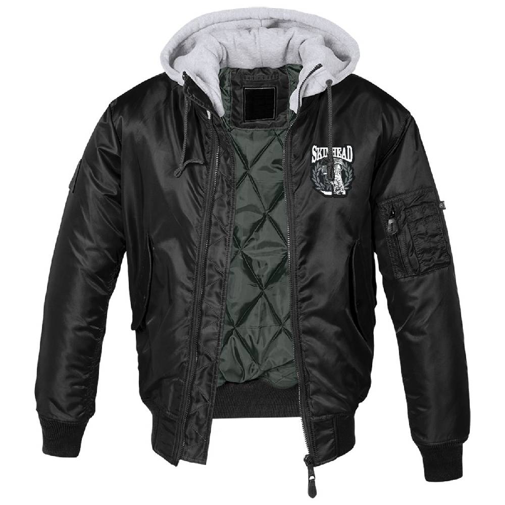 Spass Kostet MA1 Bomberjacke mit Kapuze gefüttert Winter Version Skinhead - a way of life