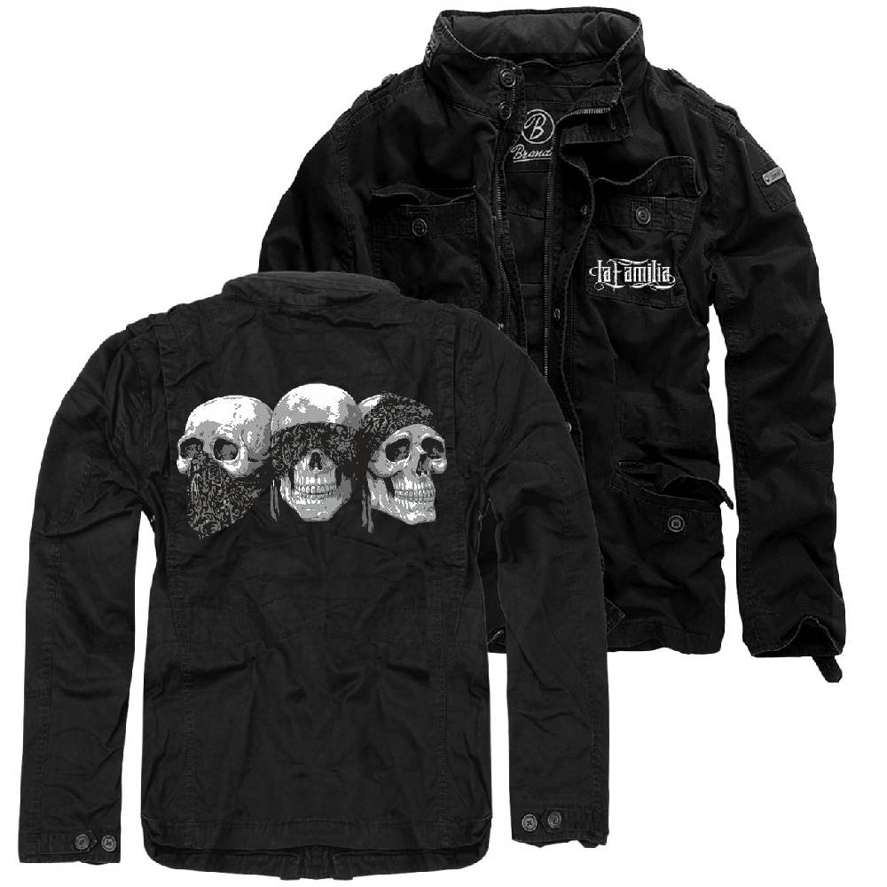 Spass Kostet Männer Armee Feldjacke Sommer Herbst LA FAMILIA FCK Totenköpfe