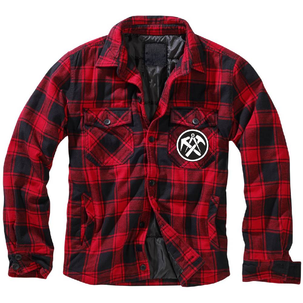 Spass Kostet Männer Flanell Jacke mit Fütterung Aufnäher DACHDECKER