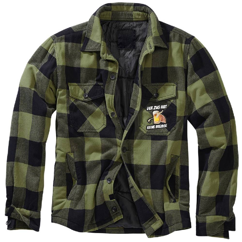 Spass Kostet Männer Flanell Jacke mit Fütterung Aufnäher Der Zug hat keine Bremse