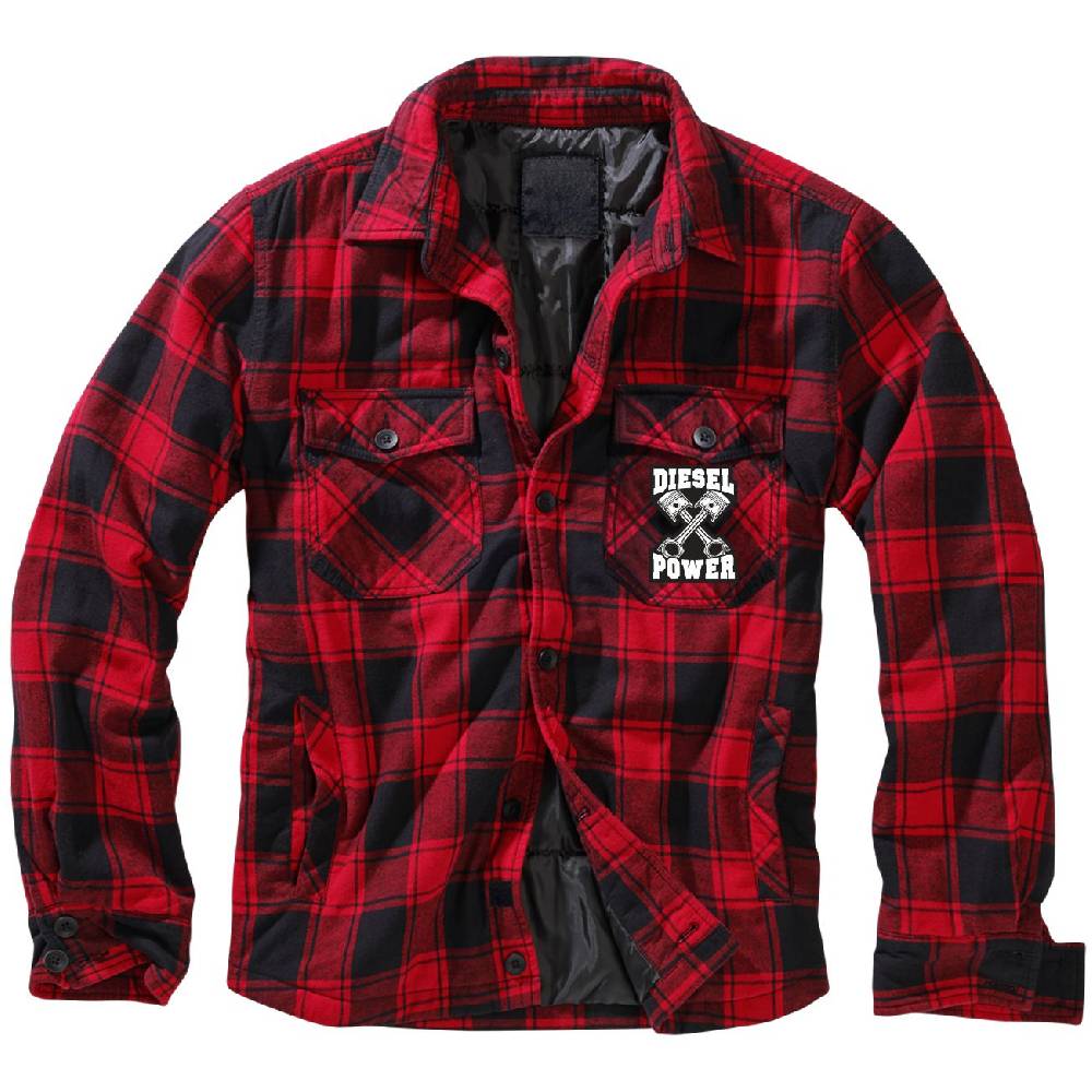 Spass Kostet Männer Flanell Jacke mit Fütterung Aufnäher DIESEL POWER