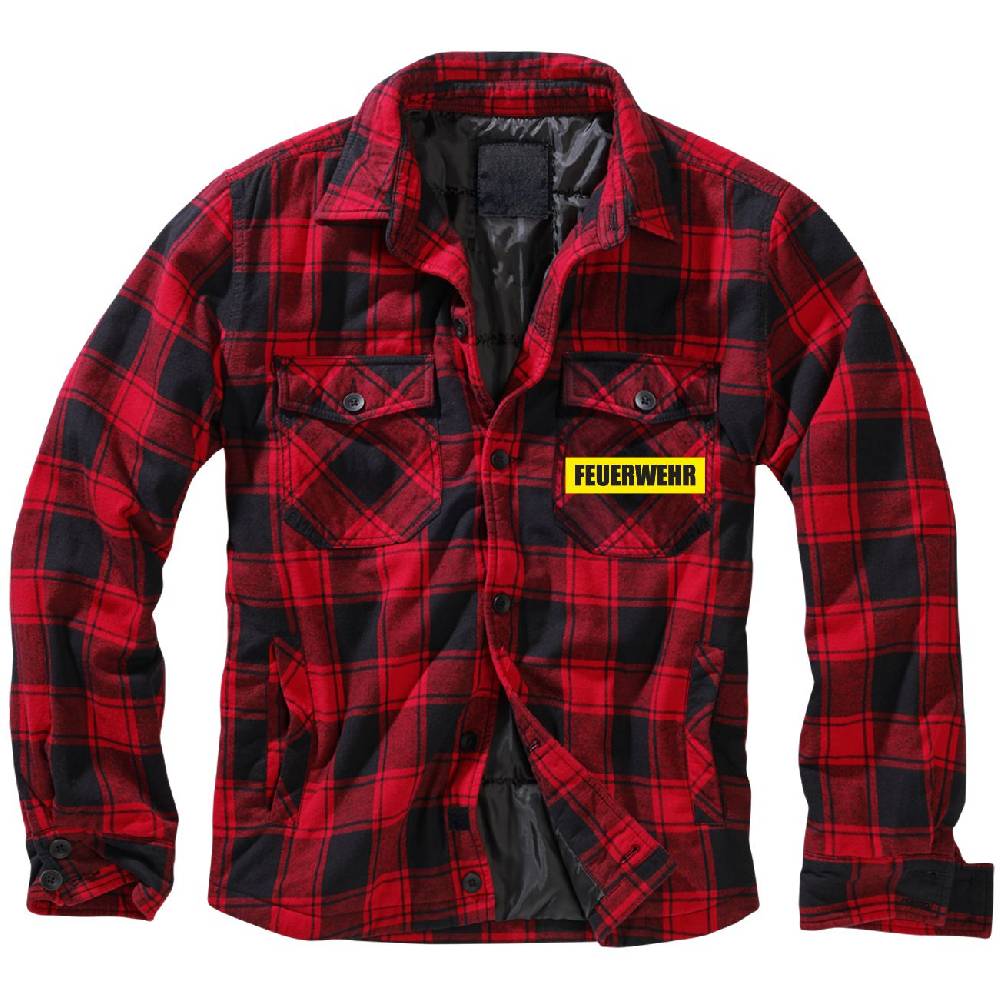 Spass Kostet Männer Flanell Jacke mit Fütterung Aufnäher Feuerwehr Einsatzkräfte