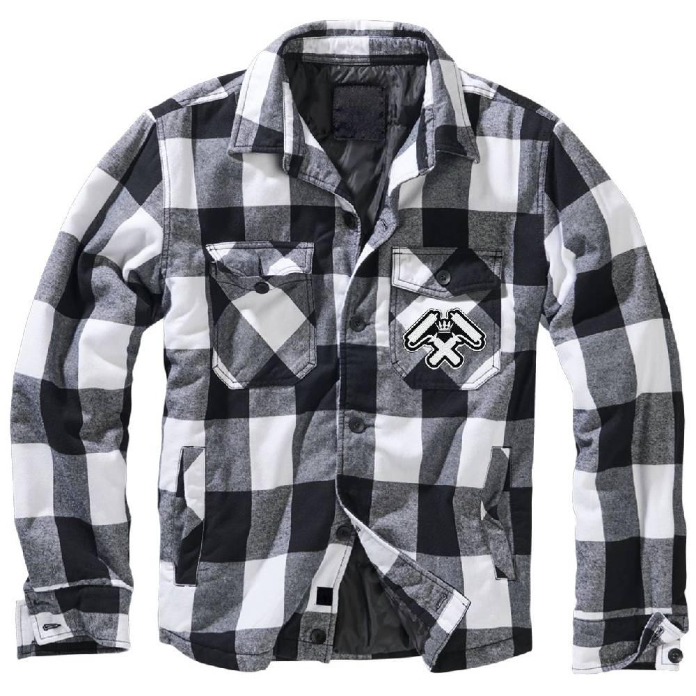 Spass Kostet Männer Flanell Jacke mit Fütterung Aufnäher Maler