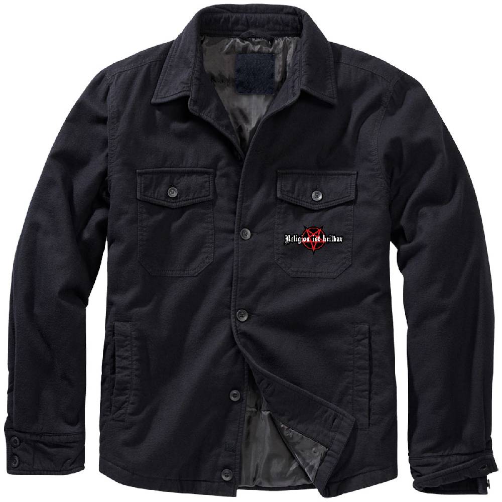Spass Kostet Männer Flanell Jacke mit Fütterung Aufnäher Religion ist heilbar 666