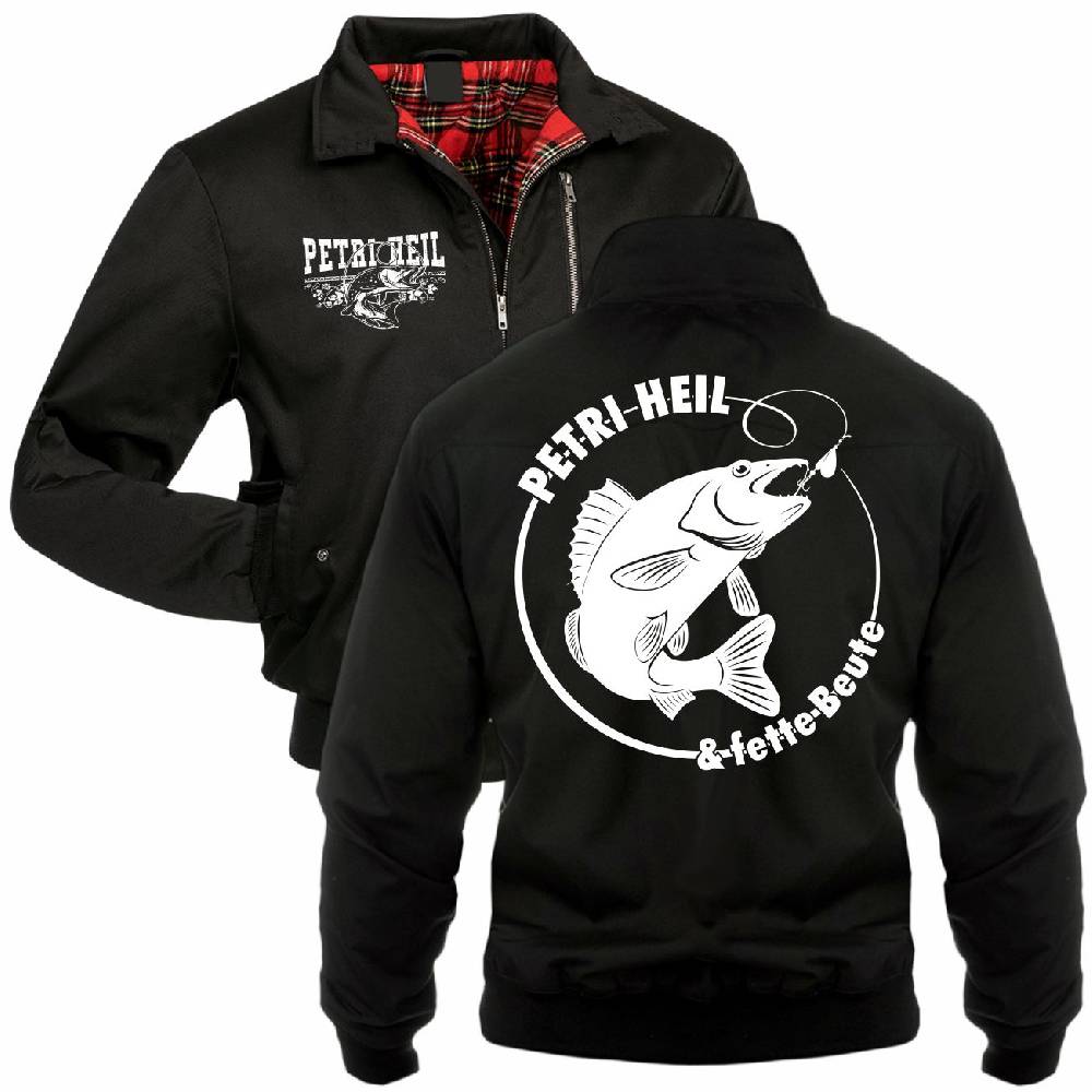 Spass Kostet Männer Gefütterte Harrington Jacke Angler Petri Heil & fette Beute